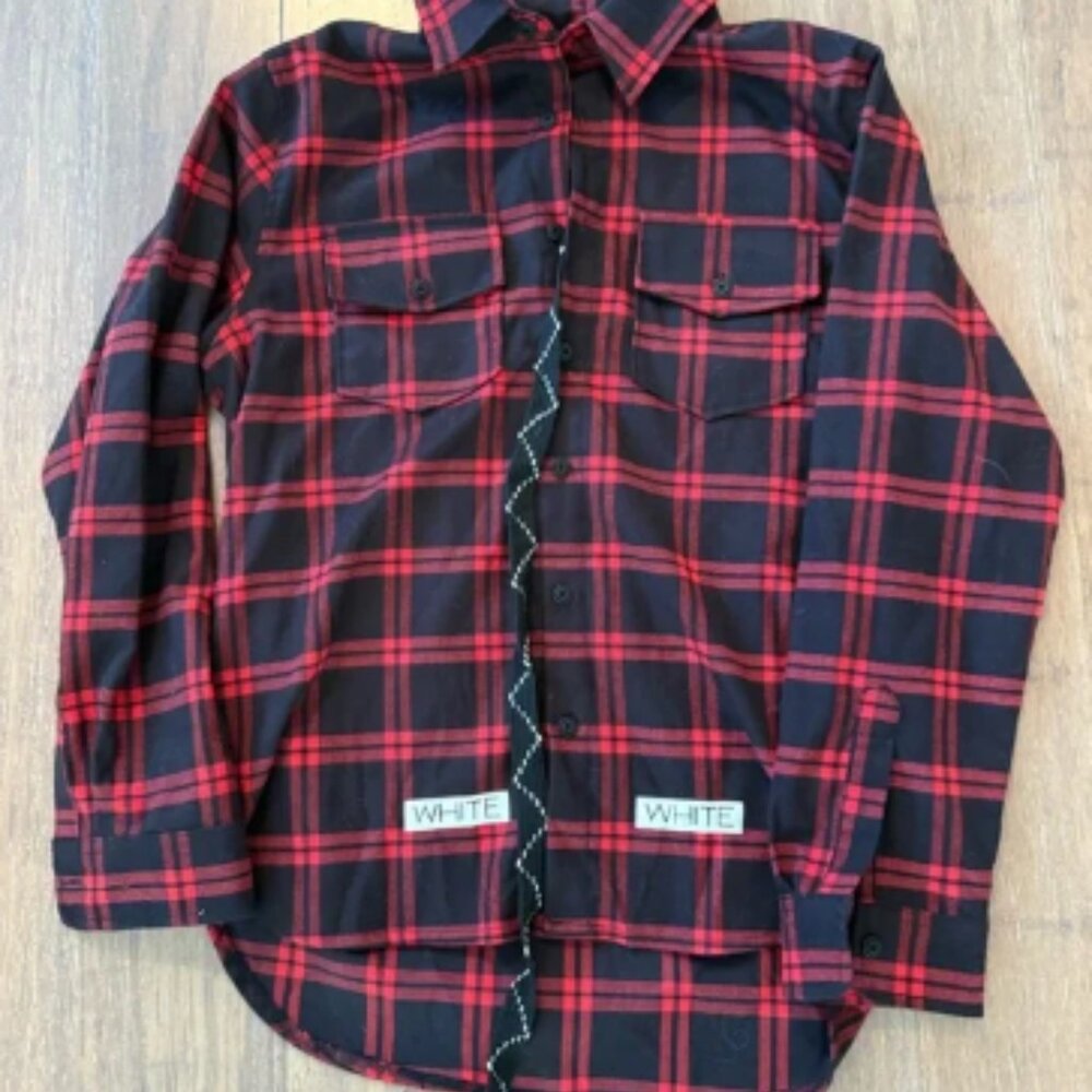 Off-White Red and Black Flannel Large